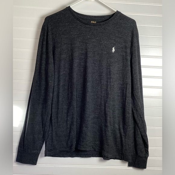 Polo Ralph Lauren long sleeve tee size Large dark charcoal - Picture 1 of 7